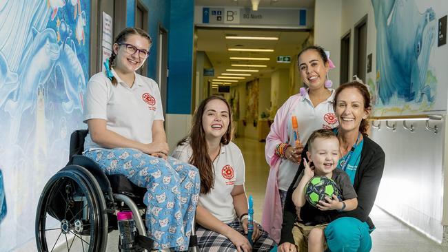 Before COVID-19, Radio Lollipop volunteers helped Max Walter cope with hosptial. Picture: Jerad Williams