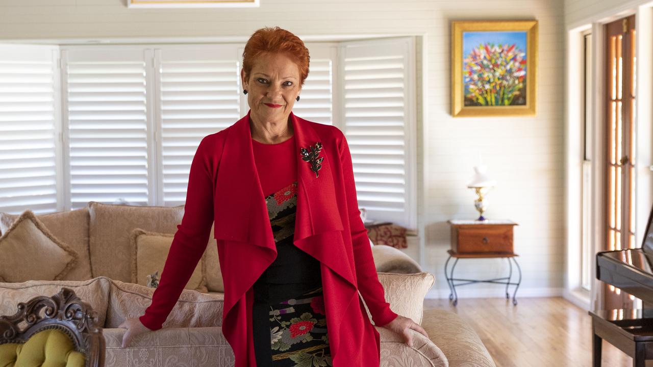 At home: Senator Hanson turned 67 in May. Picture: Mark Cranitch.