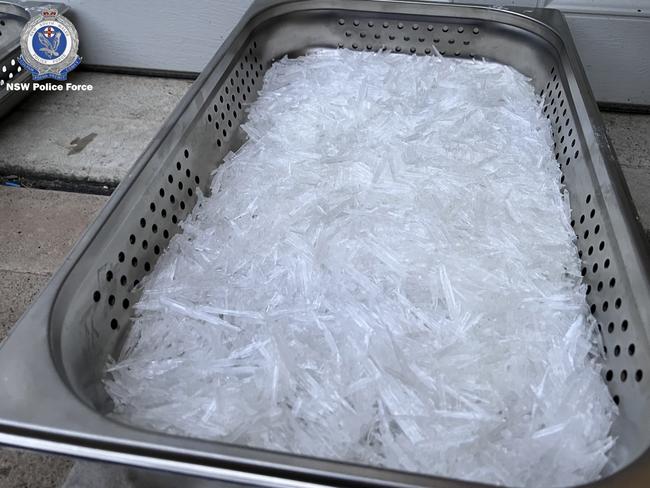 Images from the Strikeforce Bogolong raid on a meth lab allegedly operated by the Eldarwich Organised Crime Network in October 2022. Picture: NSW Police