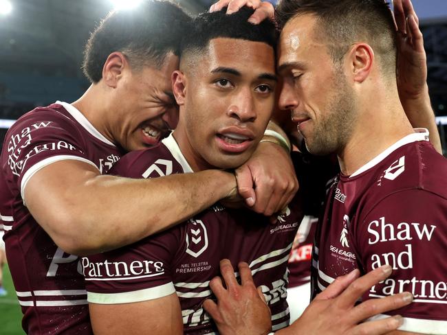 Lehi Hopoate has re-signed with the Sea Eagles. Picture: Cameron Spencer/Getty Images