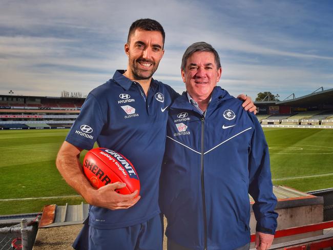 Shane O’Sullivan with Carlton great Kade Simpson.