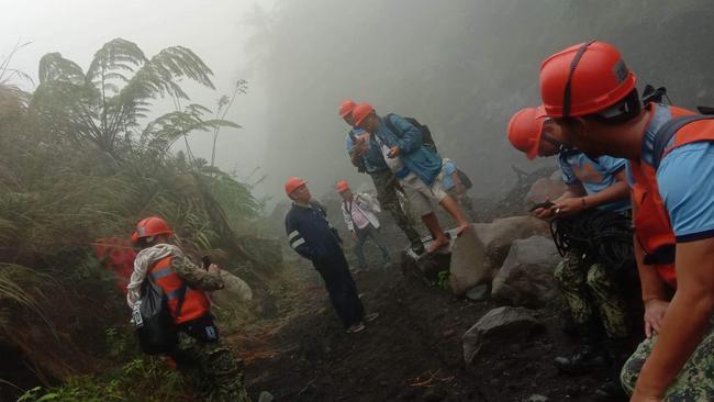 Search and rescue teams from Albay look for the missing Cessna plane at barangays Quirangay and Anoling. Picture: PIA Albay/Facebook