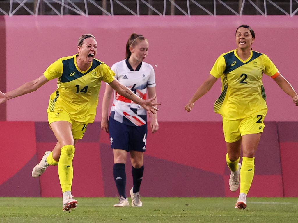 The Matildas’ win over Great Britain in Tokyo was a turning point for coach Tony Gustavsson. Picture: Atsushi Tomura/Getty Images