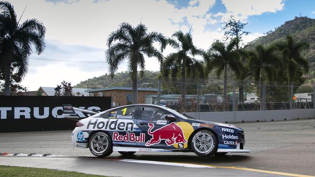 Jamie Whincup flies around the Townsville track. Picture: AAP