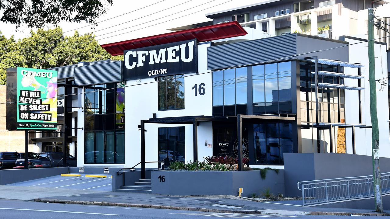 The CFMEU headquarters in Bowen Hills in Brisbane. Picture: John Gass