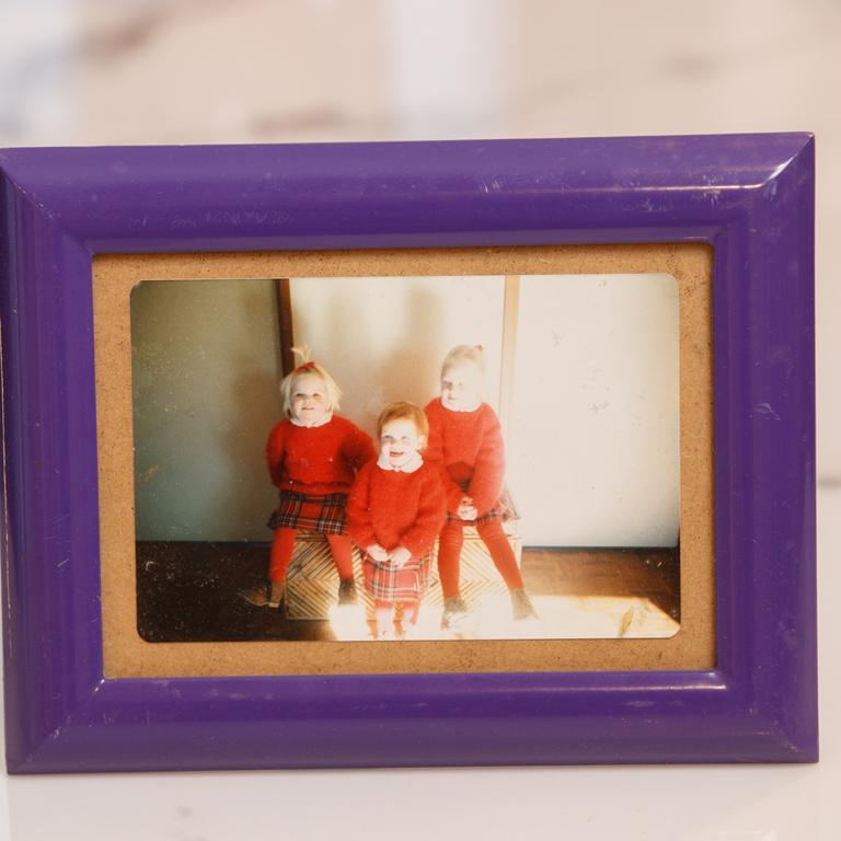 Erin and her sisters Sarah and Felicity in matching outfits