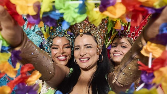 Isa Leon Hoyos, Emily Vasquez, and Victoria Clemente from La Bomba. Picture: Matt Loxton