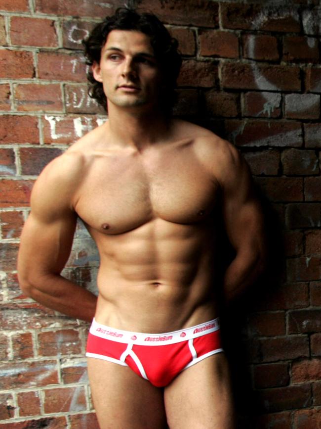 And as an AussieBum model. Picture: Renee Nowytarger