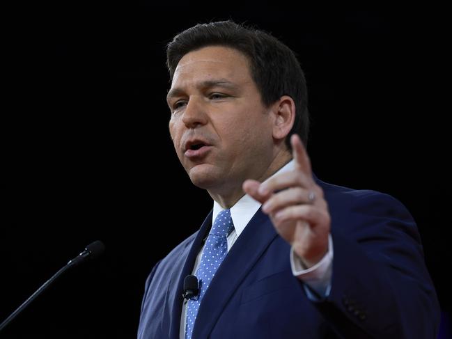 ORLANDO, FLORIDA - FEBRUARY 24: Florida Gov. Ron DeSantis speaks at the Conservative Political Action Conference (CPAC) at The Rosen Shingle Creek on February 24, 2022 in Orlando, Florida. CPAC, which began in 1974, is an annual political conference attended by conservative activists and elected officials.   Joe Raedle/Getty Images/AFP == FOR NEWSPAPERS, INTERNET, TELCOS & TELEVISION USE ONLY ==