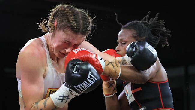 Tayla Harris lost her first professional fight to Millicent Agboegbulen just five weeks out from the season opener Picture: Mark Evans/Getty Images