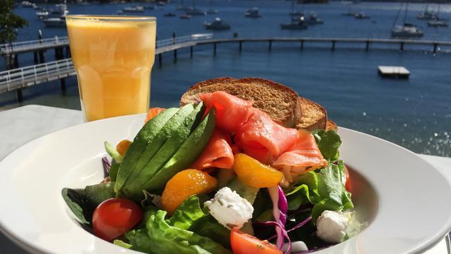 The salmon and avocado salad at Redleaf Cafe at Murray Rose Pool. Picture: Jenifer Jagielski