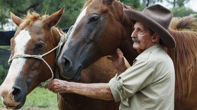 Horse handler and bushman Geoff Guest, founder of the Petford Youth Camp, believes maternal health is a key area of investment in solving youth crime. Picture: Brendan Radke