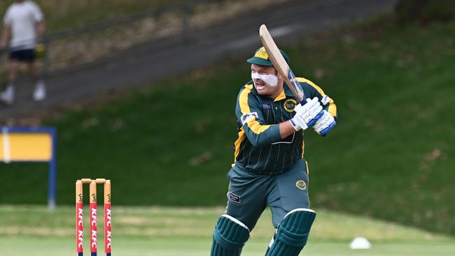 Meredith's Tyler Dittloff hit 78 in the T20 grand final. Picture: Wes Cusworth.