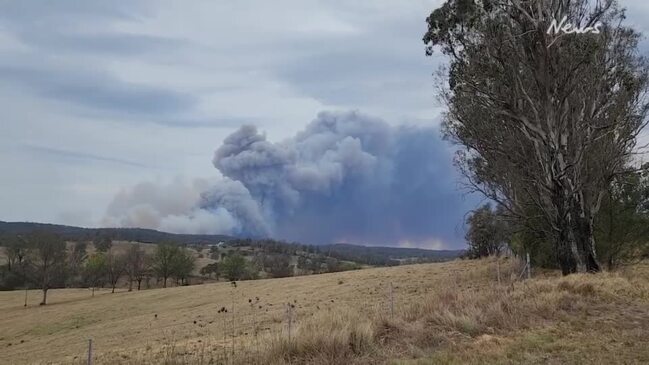 Two large fires threaten local townships, with residents told it is too late to leave