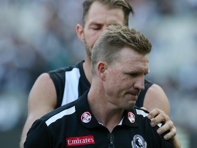 Nathan Buckley says the Magpies can still turn their season around. Picture: Wayne Ludbey