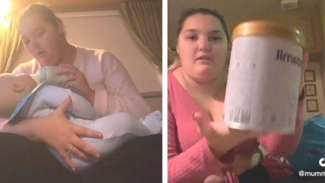 The woman regularly makes formula bottles for her Reborn Dolls. Source: TikTok