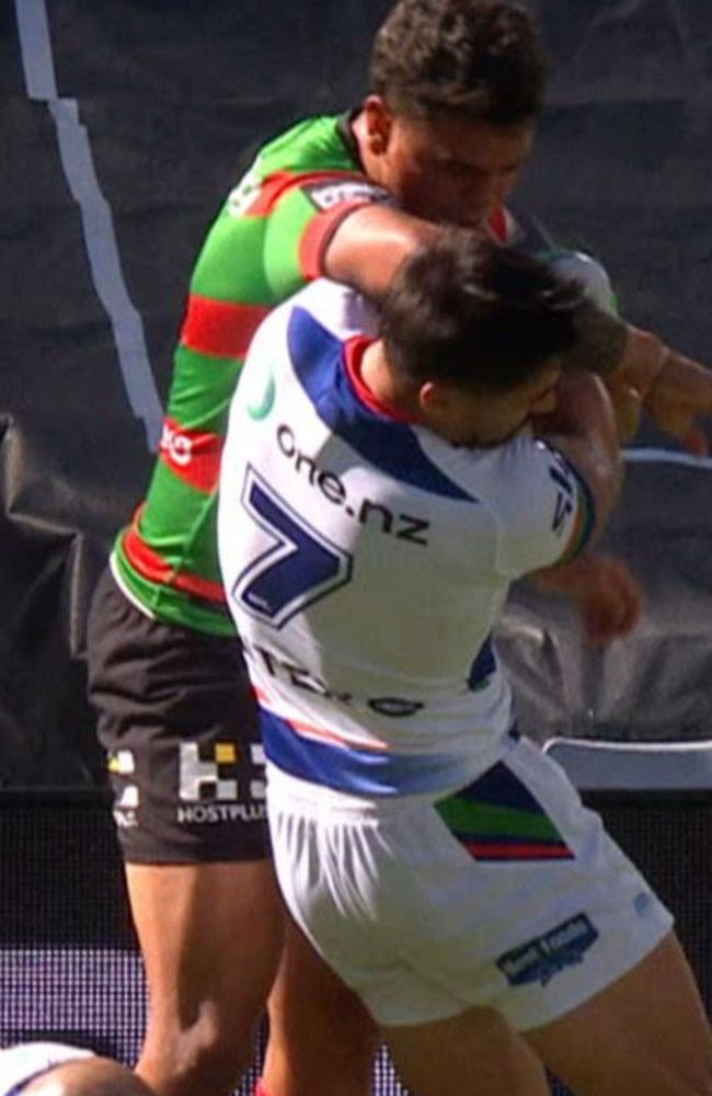 Latrell Mitchell was issued a three-match suspension for elbowing Shaun Johnson.