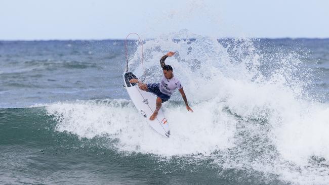 Te Kehukehu Butler was one of the outstanding surfers of the week in the men’s event. (Photo by Cait Miers/World Surf League)