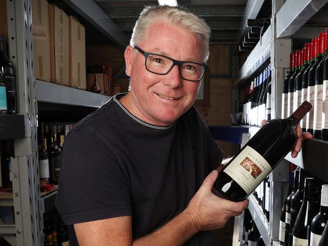 Wine auctioneer Darren Davis at his wine warehouse, Northgate. Picture: Liam Kidston