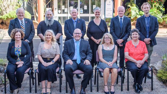 Lismore City Council. Back: Peter Colby, Big Rob, Andrew Bing, Vanessa Ekins, Andrew Gordon, Adam Guise. Front: L-R: Elly Bird, Jeri Hall, Steve Krieg, Electra Jensen and Darlene Cook.