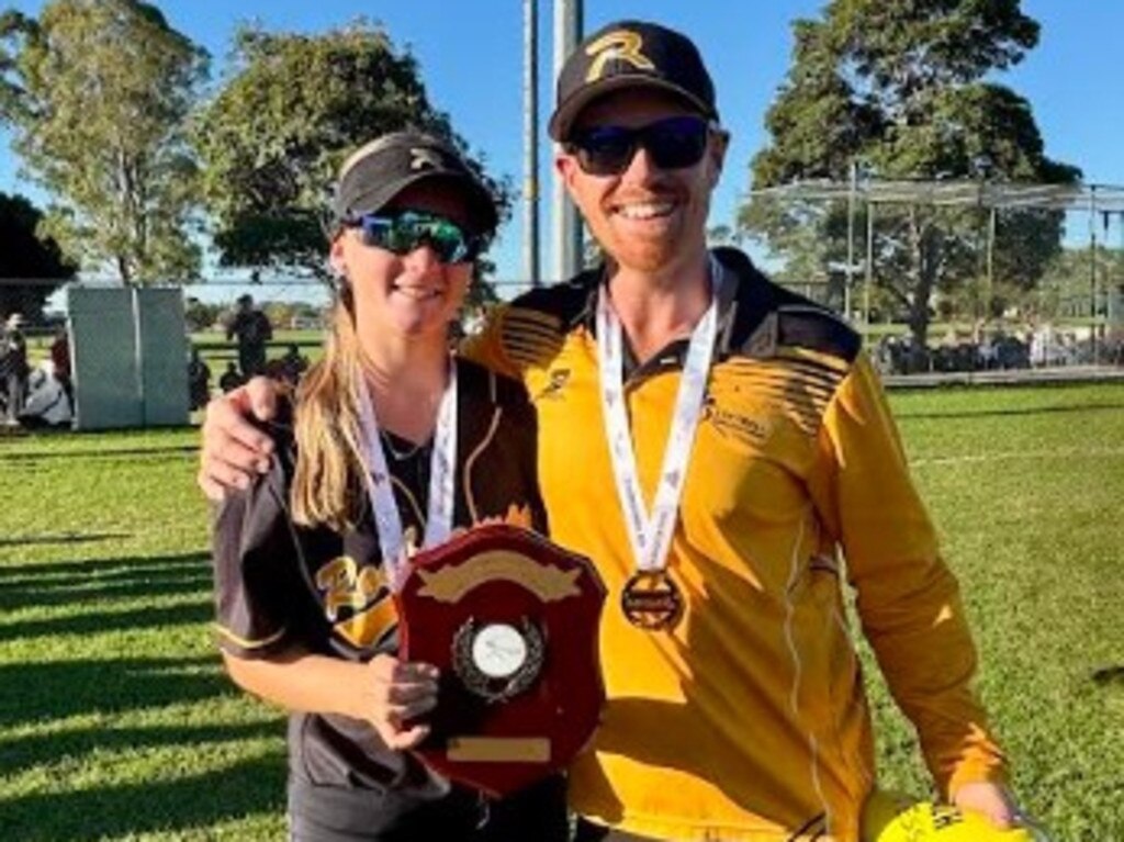 Emilee Hill with her Rockhampton rep coach Ross Tickle.