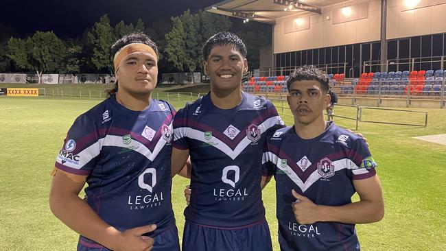 Ipswich SHS trio Iosefa Kolio, LJ Nonu and Xavier Kirk.