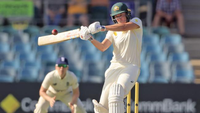 Tahlia McGrath hit a half century against England in the Test match in Canberra.