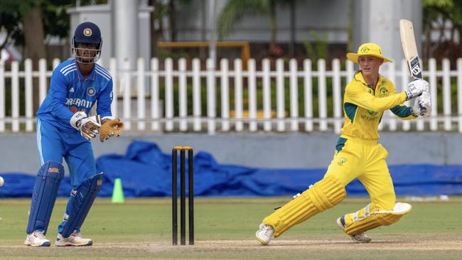 St Patrick's and Gators junior Steve Hogan on his way to a century for the Australian under-19s earlier this year.