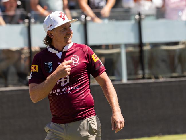 Captain Cameron Smith of Ripper GC interacts with the fans on the 12th hole during the final round of LIV Golf Adelaide at Grange Golf Club on Sunday, February 16, 2025 in Adelaide, Australia. (Photo by Scott Taetsch/LIV Golf)