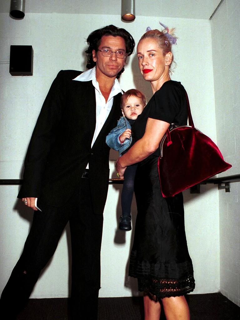 Michael Hutchence, Paula Yates and their daughter Heavenly Hiraani Tigerlilly in October, 199 in London. He died in Sydney a month later.