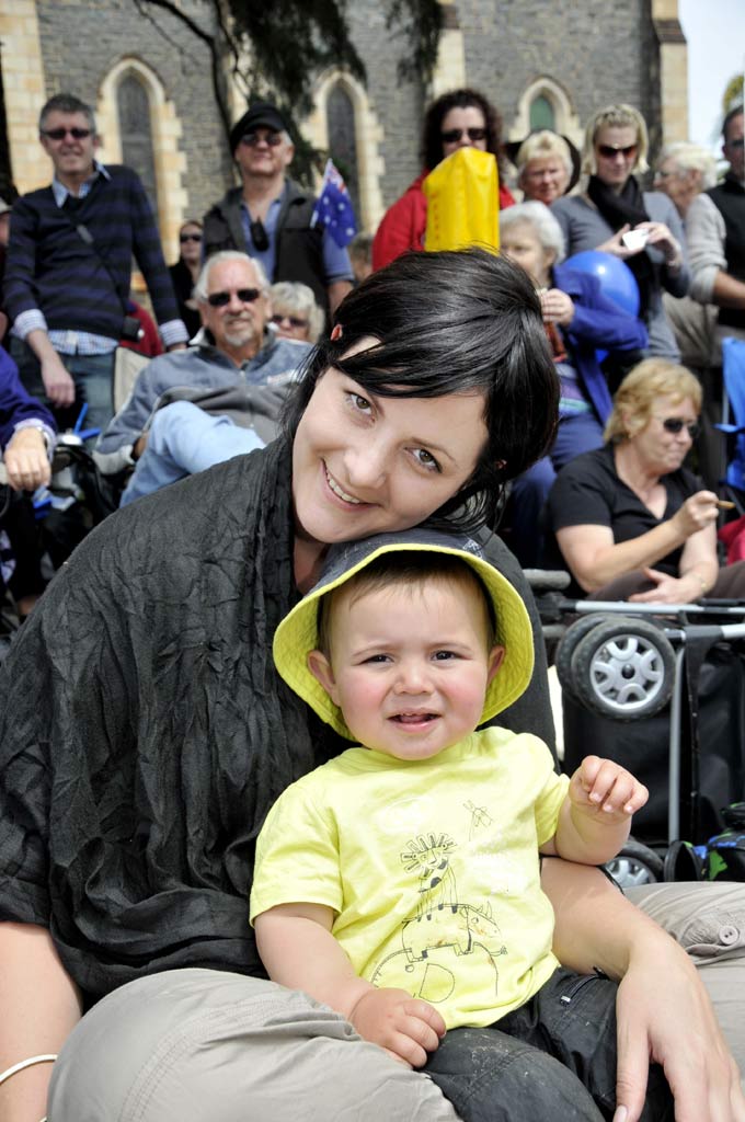Callie Fitzgibbon and son Taryk. Picture: Dave Noonan and Nev Madsen