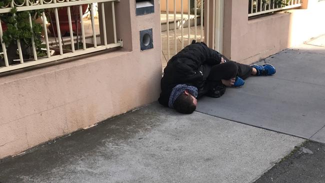 A man collapsed in Lennox St near the injecting room. Picture: Supplied