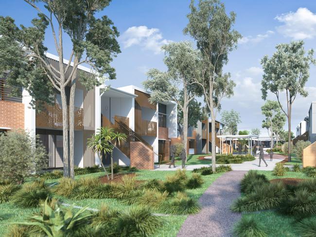 Artist impression of new housing for First Nations women and children at Eight Mile Plains.