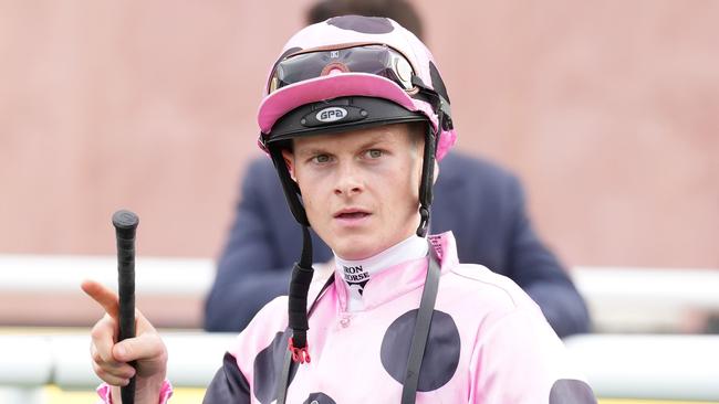 Ethan Brown is eyeing Mornington Cup success with the Ciaron Maher-trained Future History on Saturday. Picture: Scott Barbour/Racing Photos via Getty Images