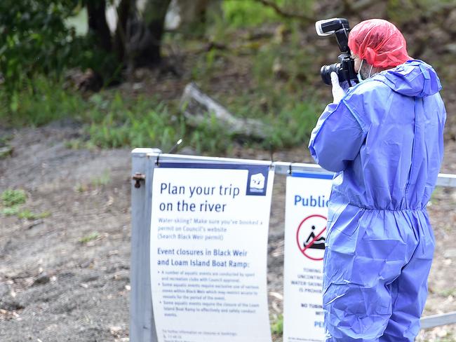 A crime scene has been set up at the Loam Island Boat ramp in Rasmussen, Townsville, after a woman was reportedly assaulted early Monday morning. PICTURE: MATT TAYLOR.