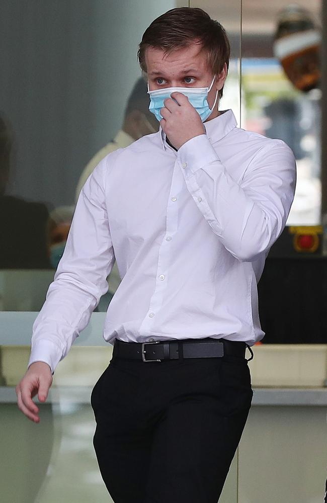 Xaden Berryman at Brisbane District Court on AOBH charge. Pics Tara Croser.