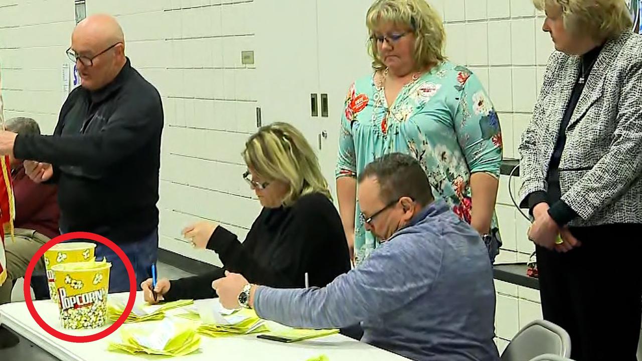 Votes could be seen being pulled out of popcorn buckets. Picture: CNN