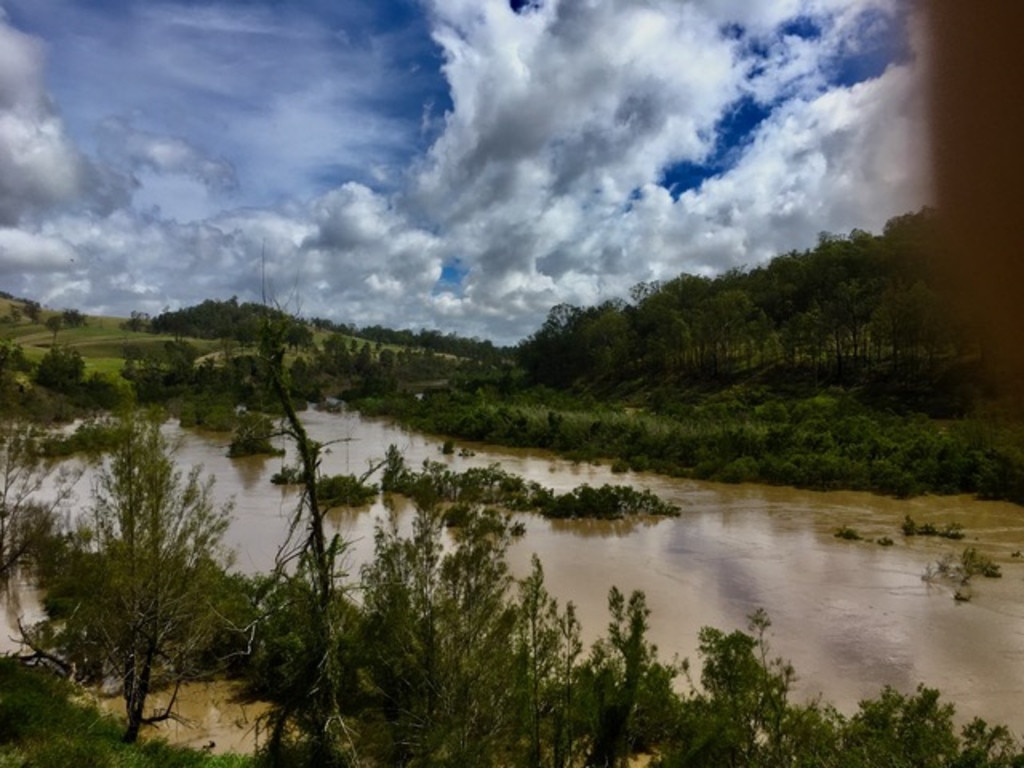 Junction of Mann and Clarence rivers in flood | Daily Telegraph