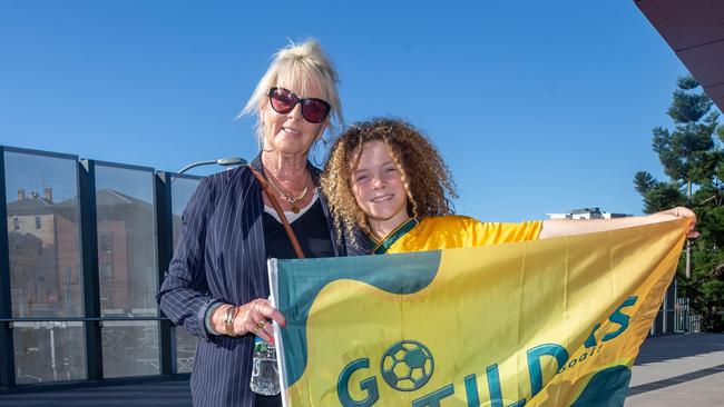 Fans ahead of the World Cup Matilda's v Sweden match at Suncorp Stadium. Photo - Stephen Archer