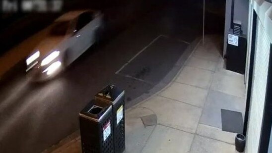 A car at the scene of the Melton shooting.