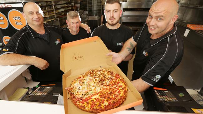 Number 3: Mick Ambesi, Andrew Hobson, Joe Molinaro and Vince Ambesi from La Lupa Pizza &amp; Pasta, Tyabb. Picture: Norm Oorloff