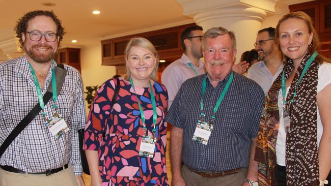 Ben Woodward, Fiona Nicholl, Cam Charlton and Nikki Giumelli at the My Queensland TNQ Tourism Conference 2022 at the Pullman Cairns International. Picture: Alison Paterson