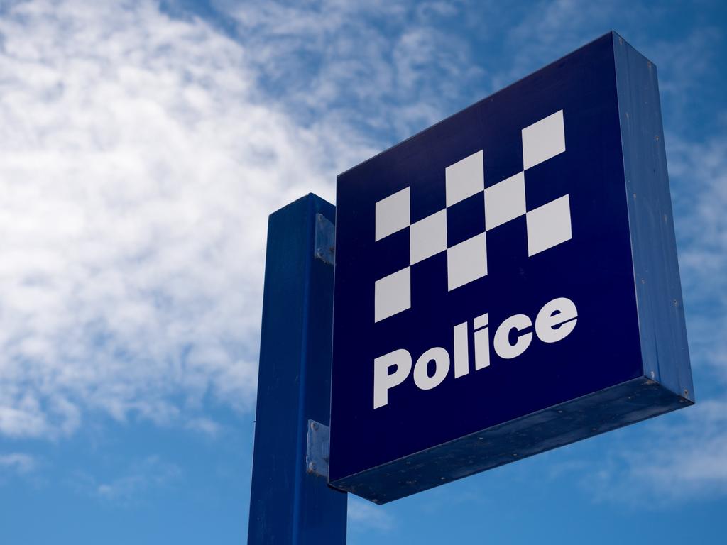 Coffs Harbour police station sign NSW.  26 April  2016.