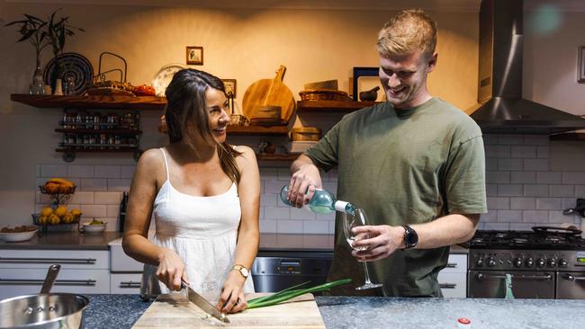 Millennials Nicola Baisley and her partner Taren Smith have left their Lane Cove apartment in Sydney for a four-bedroom house in the suburbs. Picture: Ryan Osland