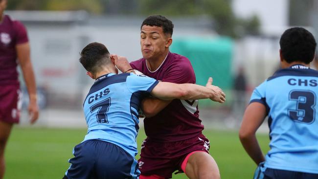 Jared Horne in action during the Australian state schools national rugby league championship match between Queensland Maroon last year.