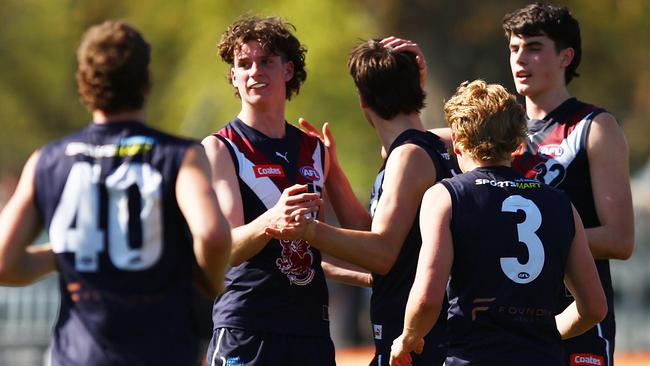 Will Brown celebrates a goal for Sandringham. Pic: Getty.