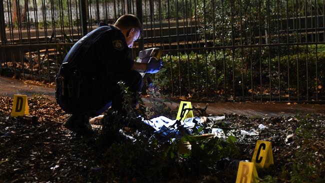 Emergency services were called to the intersection of Pyrmont Bridge Rd and Wattle Street after reports of an assault. Picture: Gordon McComiskie