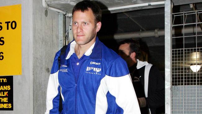 Sav Rocca arrives at Telstra Dome for the 2005 elimination final.