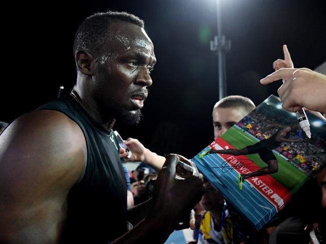 Despite only competing for second the fastest man on the planet was the star turn.