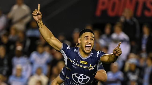 Valentine Holmes kicked the winning field goal for the Cowboys. Picture: NRL Photos